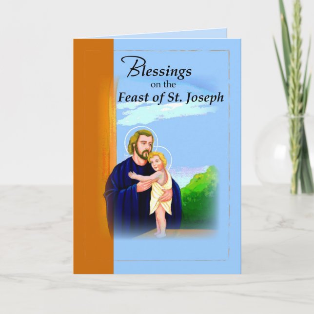 Cartão 3820 Blessings St. Joseph Feast Blue (Frente)