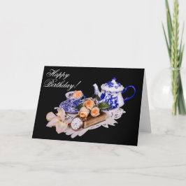 Cartão 3838-Blue & White Teapot Birthday Card