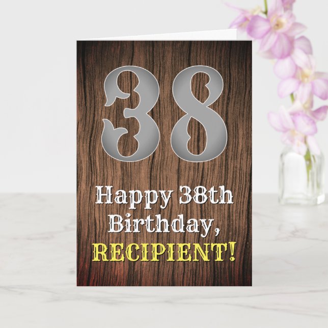 Cartão 38.º aniversário: Country Western Inspirou Olhar,  (Orquídea)