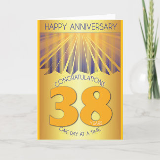 Cartão 38 Year Sober Anniversary | Golden Ray 12 Step 