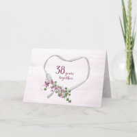 38th Anniversary Ribbon Heart Card