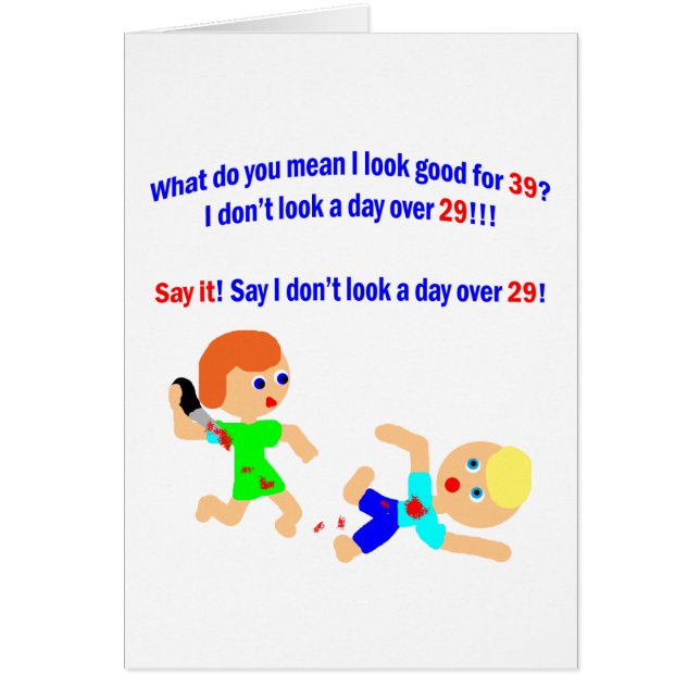 Cartão 39 não um dia sobre 29 (Frente)