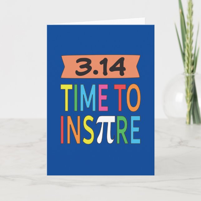 Cartão 3.14 Hora De Inspirar A Piada De Matemática Engraç (Frente)