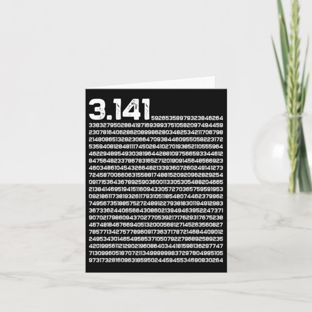 Cartão 3,14 Pi Dia Matemática Número Irracional Pi (Frente)