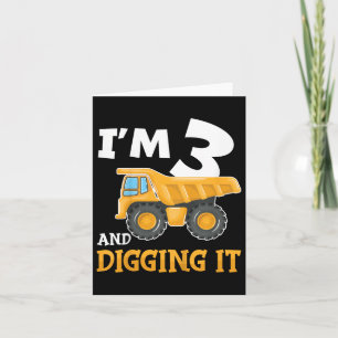 Cartão 3 anos de aniversário de 3 anos de Construção Garo