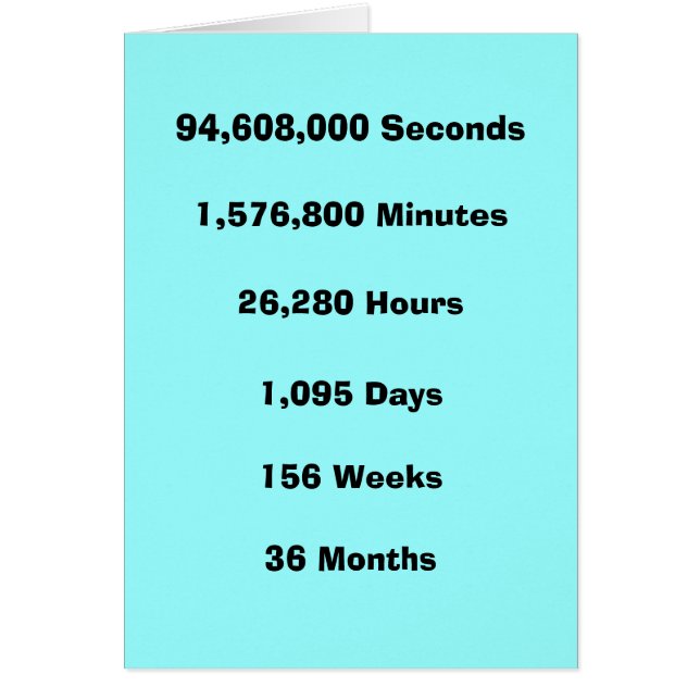 Cartão 3 anos toda a maneira você corta-a (Frente)