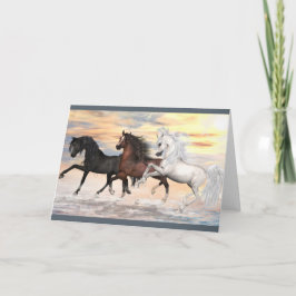 Cartão 3 Arabians Greeting Card, white envelopes included