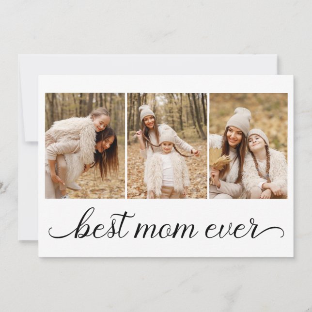 Cartão 3 Colagem de Fotos Melhor Mãe de Todos os Tempos (Frente)
