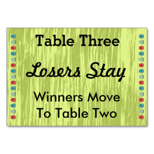 Cartão #3 do número da mesa dos pontos de Bunco