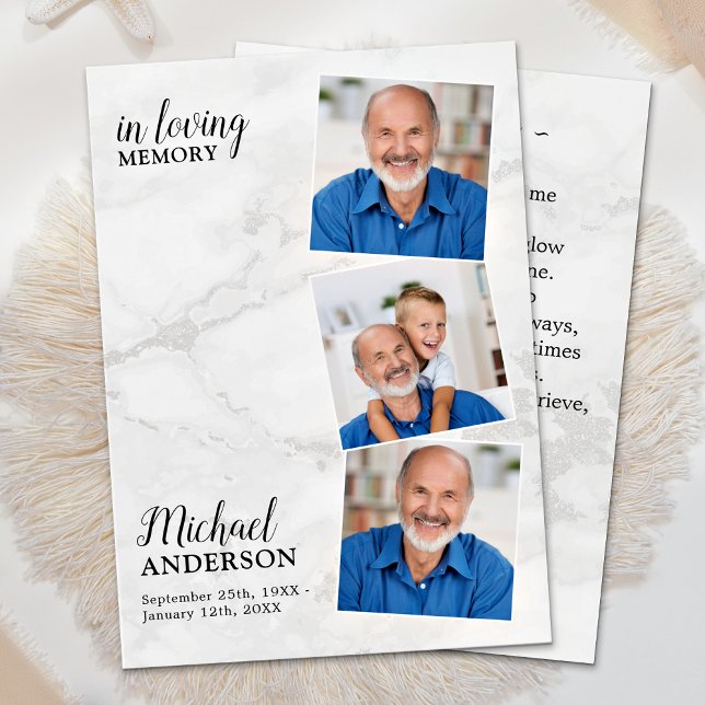 Cartão 3 Foto de Oração Funeral Memorial Moderno (Criador carregado)