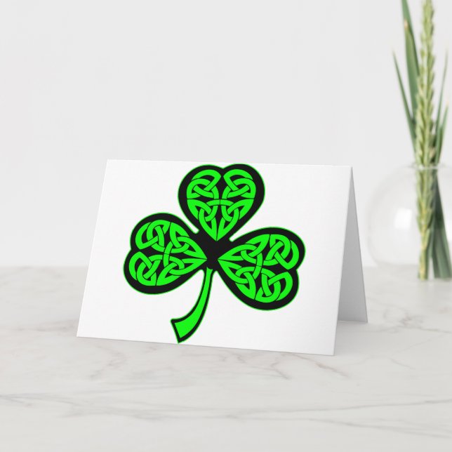 Cartão 3 Leaf Celtic Shamrock (Frente)
