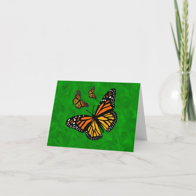 Cartão 3 Monarch Butterfly Greeting Note and BIG Card (Frente)