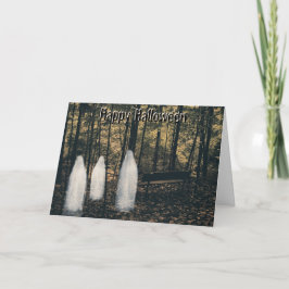 Cartão 3 placa Ghost Halloween com verso