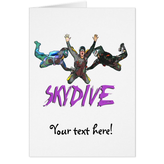 Cartão 3 Skydivers - roxo (Frente)