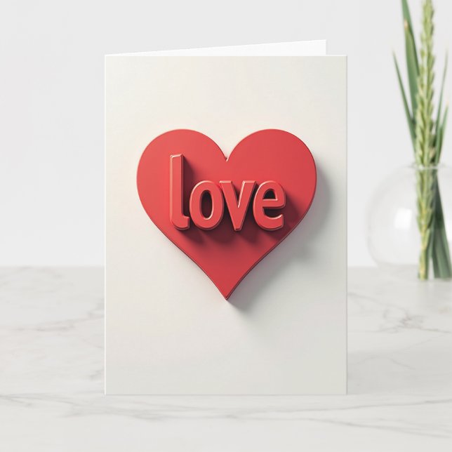 Cartão 3D Coração de Amor (Frente)