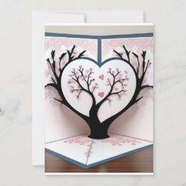 Cartão 3D de uma árvore em flor