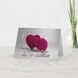 Cartão 3D Hearts-Text Greeting Card