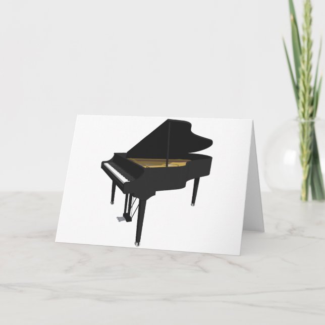 Cartão 3D Model: Black Grand Piano: (Frente)