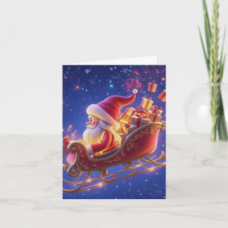 Cartão 3D Santa Claus Christmas Greeting Card – Festive H