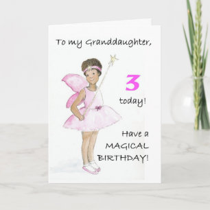Cartão 3rd Birthday Card for a Granddaughter