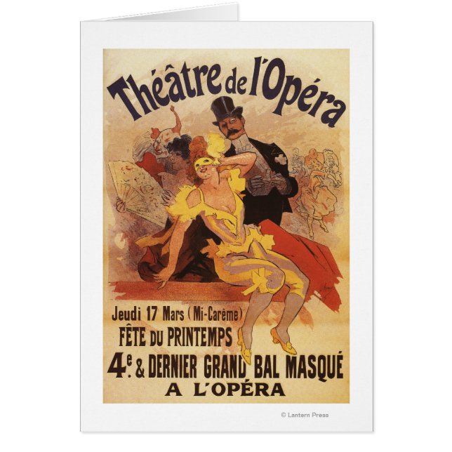 Cartão 4ª Bola mascarada no Teatro de l'Opera (Frente)