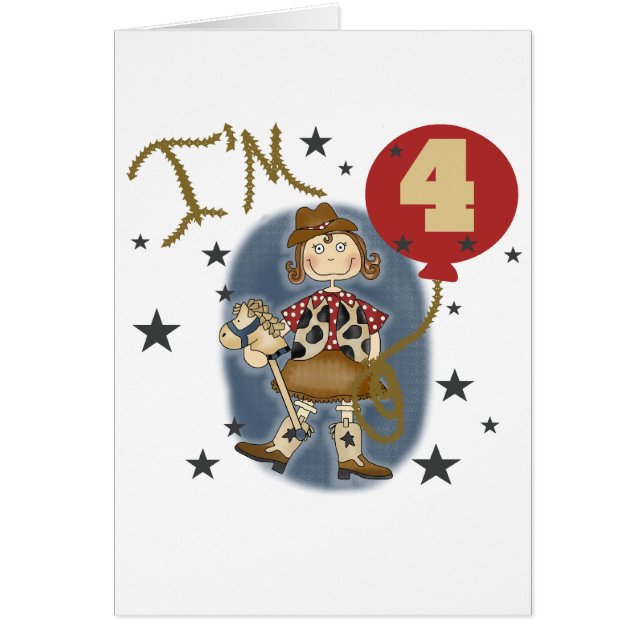 Cartão 4ª Camisetas de aniversário e presentes (Frente)