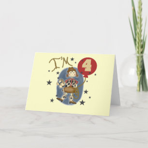 Cartão 4ª Camisetas de aniversário e presentes