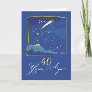Cartão 40º Aniversário de Adoção com Estrelas e Céu Notur