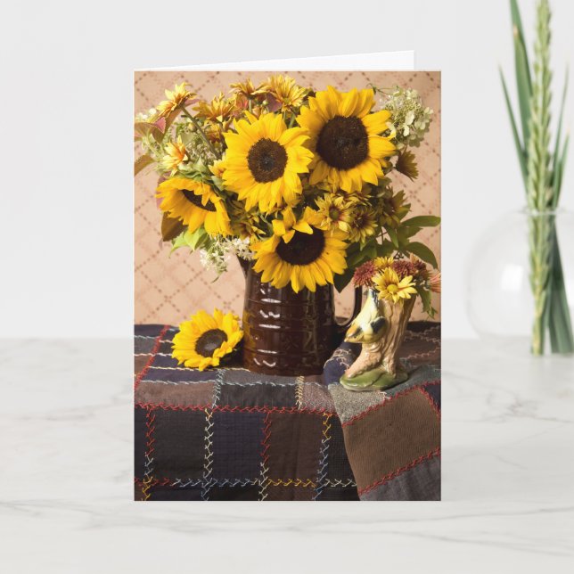 Cartão 4038 Sunflower Bouquet Birthday Card (Frente)