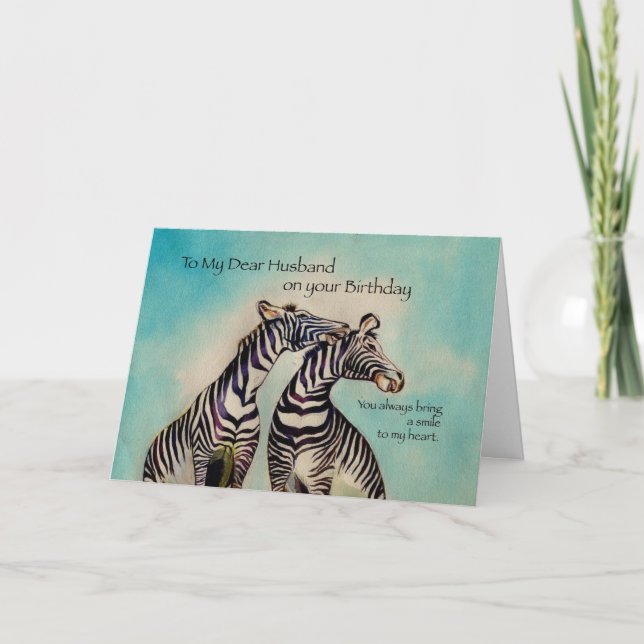 Cartão 4089 Husband Birthday Zebras (Frente)