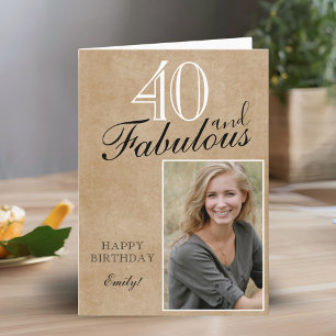 Cartão 40 e Fabulosas Fotos de Aniversário Rústicas e Ele