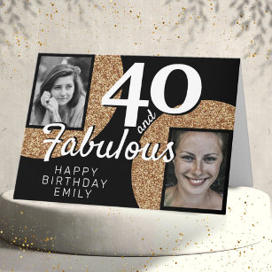 Cartão 40 e Fabuloso aniversário de 40 anos de Foto Glitt