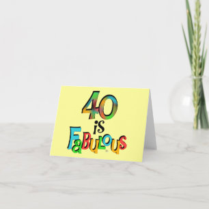 Cartão 40 são T-shirts e presentes fabulosos