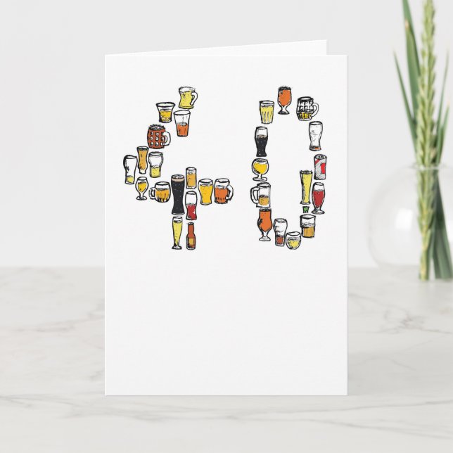 Cartão 40th birthday card, beer card (Frente)
