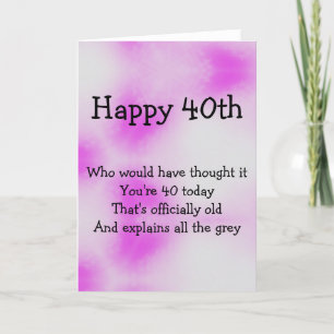 Cartão 40th birthday fun card