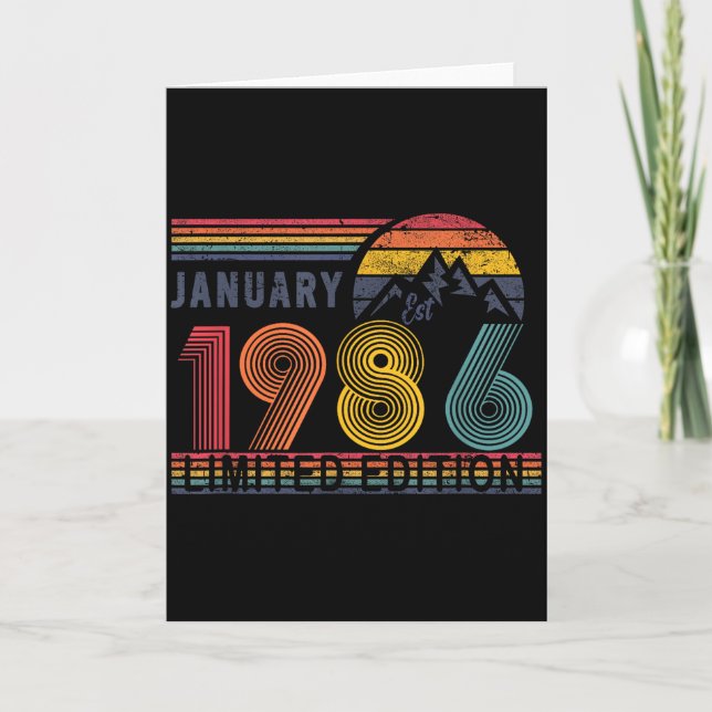 Cartão 40th Birthday Retro Shirt,1986 Swea Gift January T (Frente)