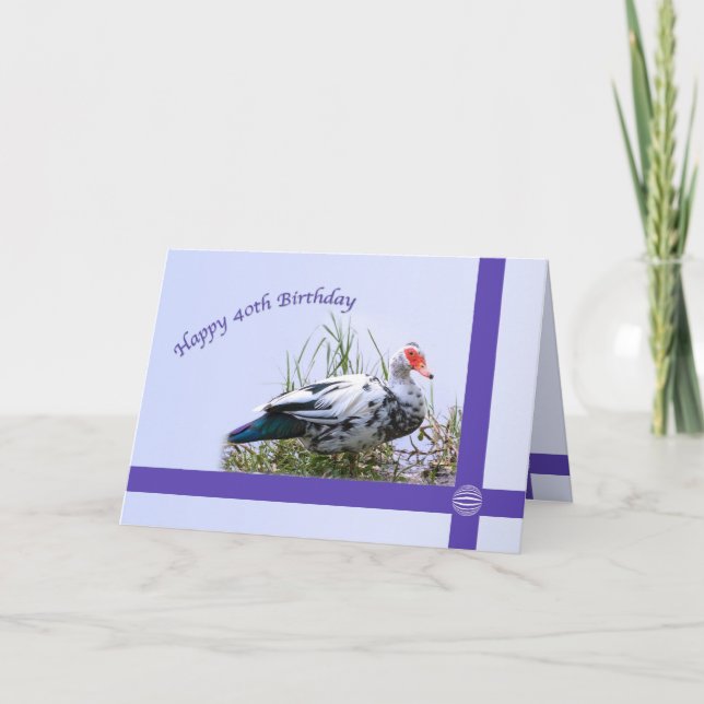 Cartão 40th Birthday with Muscovy Duck (Frente)
