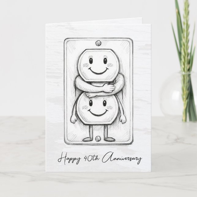 Cartão 40th Wedding Anniversary Electrical Socket  (Frente)
