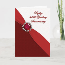 Cartão 40th Wedding Anniversary Greeting Card