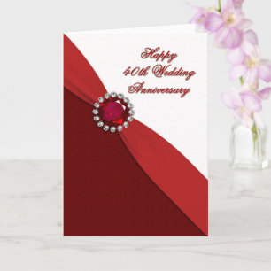 Cartão 40th Wedding Anniversary Greeting Card