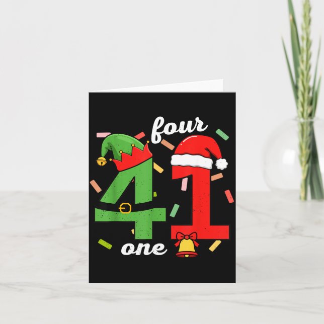 Cartão 41 Christmas Funny 4 1 Meme Four One Xmas Boys Kid (Frente)