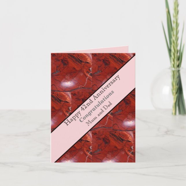 Cartão 42º aniversário de casamento Jasper (Frente)