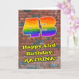 Cartão 43º aniversário: Arco-Íris 43 inspirado em Grafite