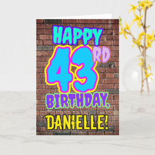 Cartão 43º Aniversário - Grafite Urbano Divertido Inspira