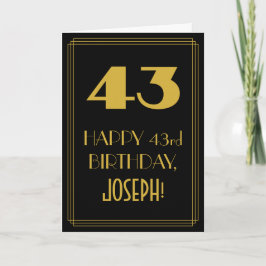 Cartão 43º Aniversário ~ Visual Inspirado no Art Déco "43