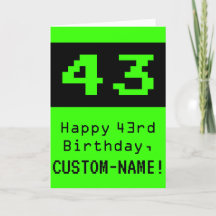 43rd Birthday: Nerdy / Geeky Style "43" and Name