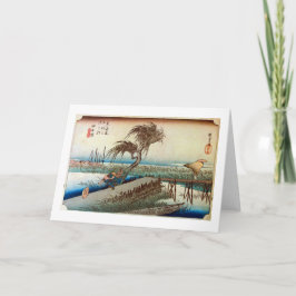 Cartão 44. 四日市宿, 広重 Yokkaichi-juku, Hiroshige, Ukiyo-e