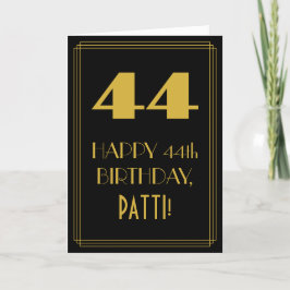 Cartão 44 Aniversário ~ Arte Deco Inspirou Olhar "44" & N