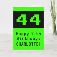 44 Aniversário: Nerdy / Geeky Style "44" e Nome
