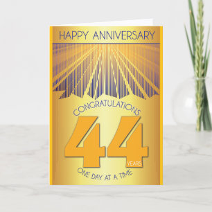 Cartão 44 Anos de Sobriedade Golden Ray 12 Passos